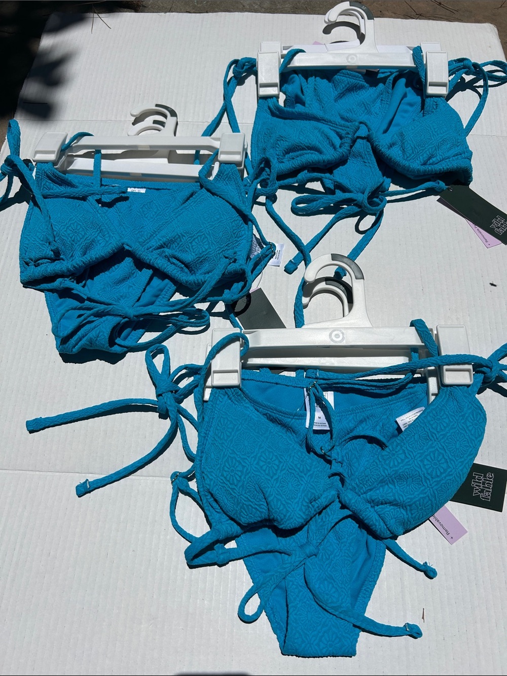 NWT wild fable Teal Blue String Bikini women’s Set. Sz:M-8/10
(BUNDLE OF 3 SET)